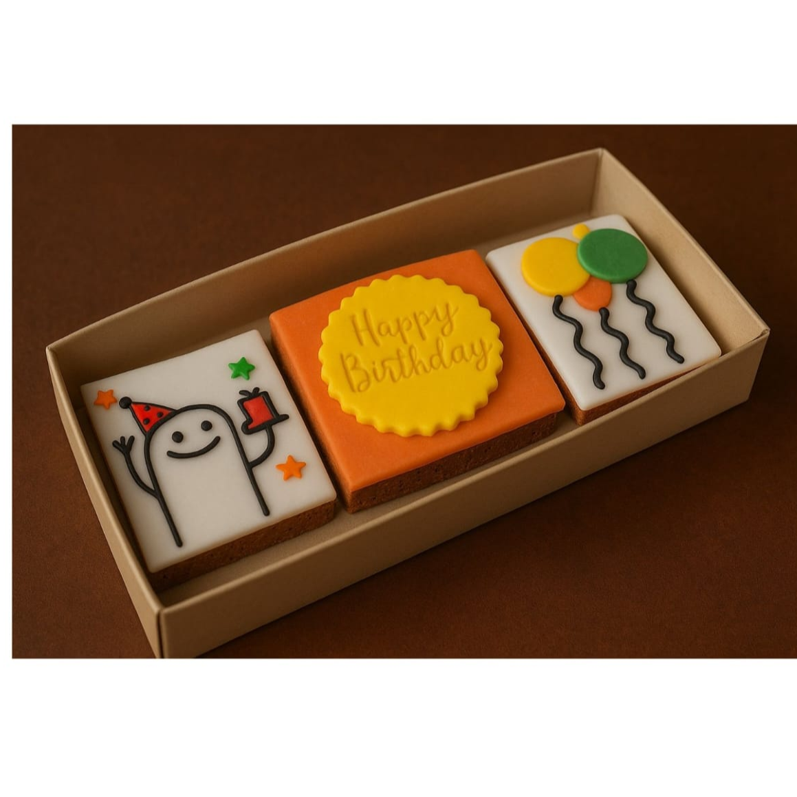 Caja de Brownies X3 Feliz Cumpleaños