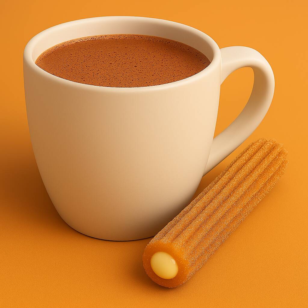 1 Churro Relleno y 1 Chocolate Grande