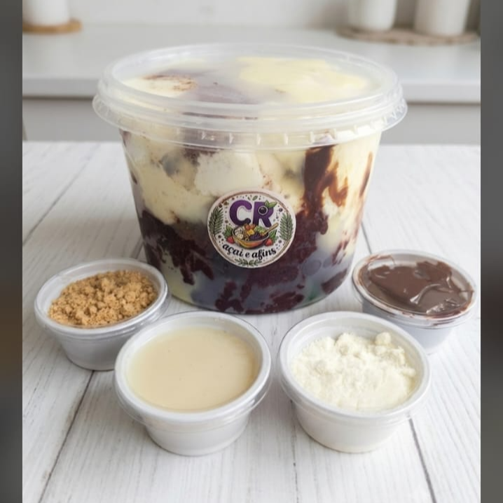 Açai ou Creme no pote de 700ml + 4 adicionais Gratis !! 35 reais e 99 centavos, era 66 reais 1 Açai/Creme no pote de 700ml Escolha entre as opções de: Açaí tradicional, com morango, banana, zero ou creme de Ovomaltine, Ninho, sensação, e o delicie com ate 21 acompanhamentos!