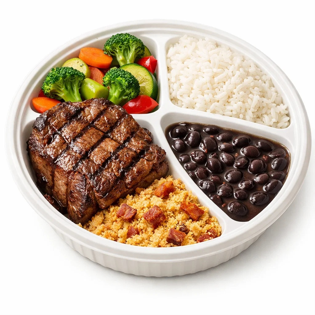 Monte sua marmitex ate 3 complementos extras ! Todas elas vão arroz branco e feijão preto.