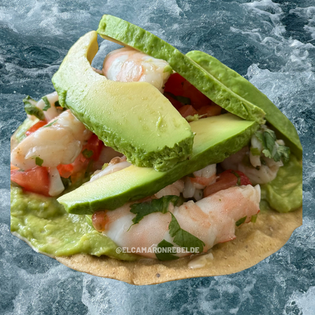 Tostada Ensalada Camarón