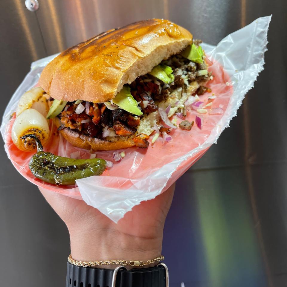Torta de Asada con Pastor, Mixta