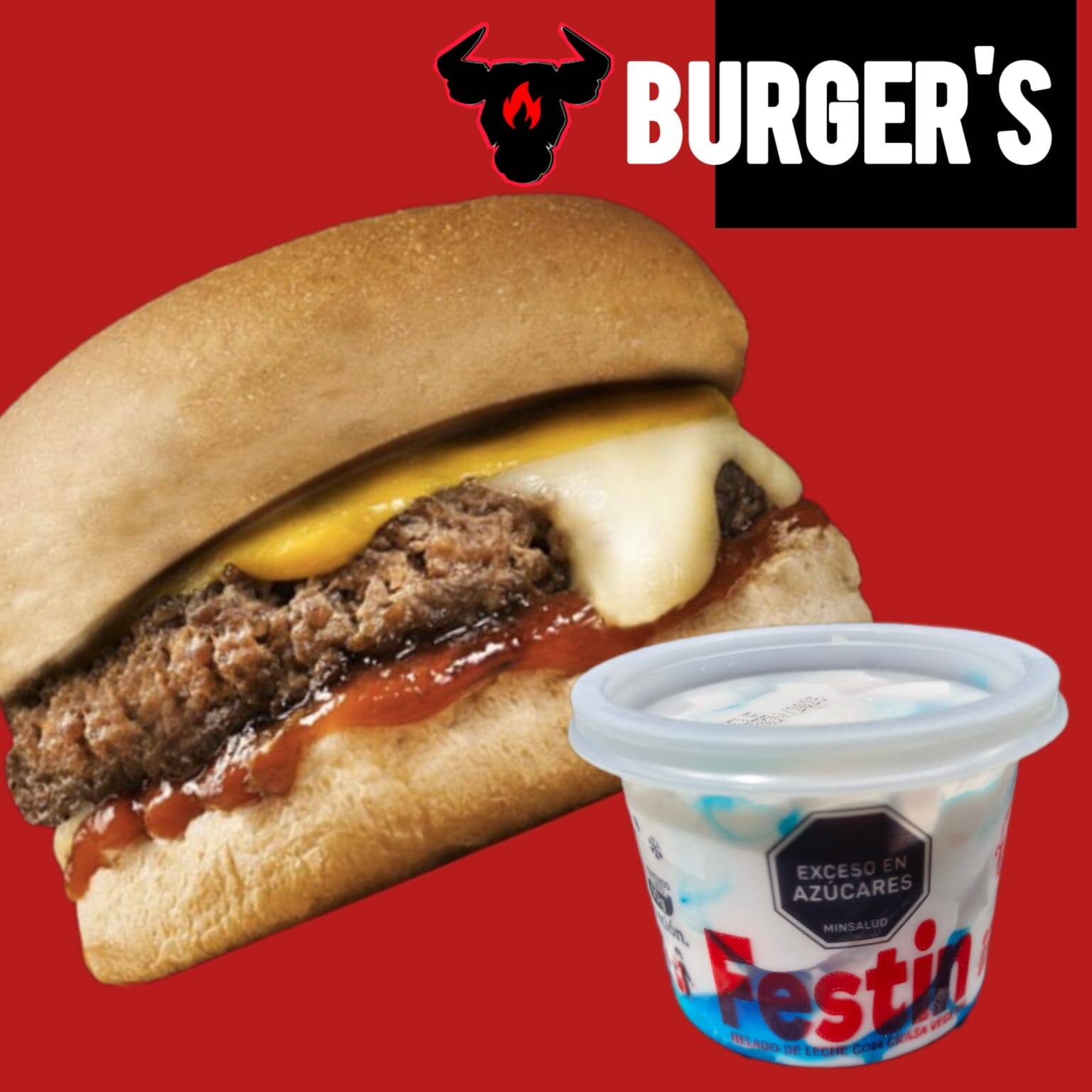 COMBO BURGERS + HELADO CREMOSO
