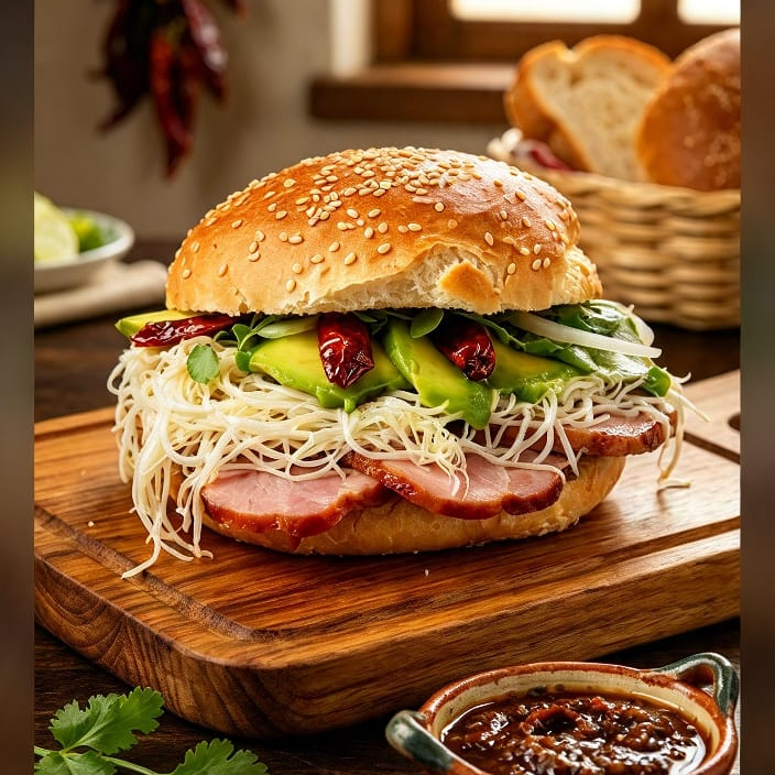Cemita de Chuleta Ahumada
