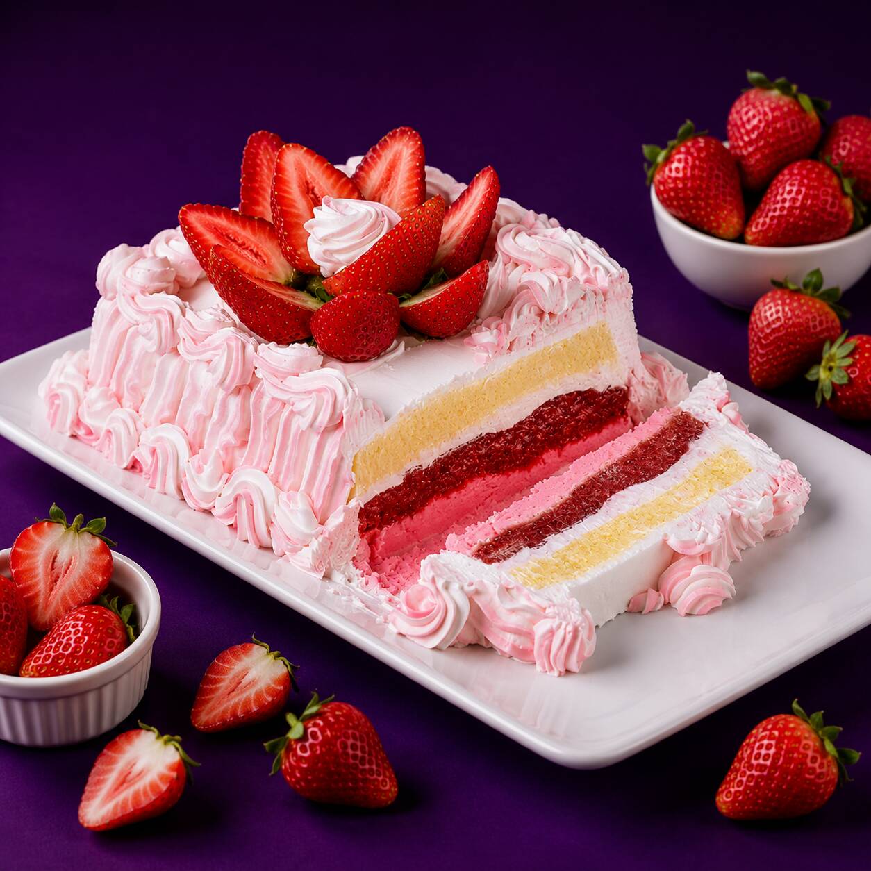 Deliciosa torta de sorvete de 200g, preparada com sorvete de creme, morangos frescos, calda de morango e cobertura de chantilly. Uma sobremesa gelada, cremosa e perfeita para qualquer momento!
Observação: O produto é enviado em 1 pedaço de aproximadamente 200g, cuidadosamente embalado para garantir a qualidade e o sabor da sua sobremesa.