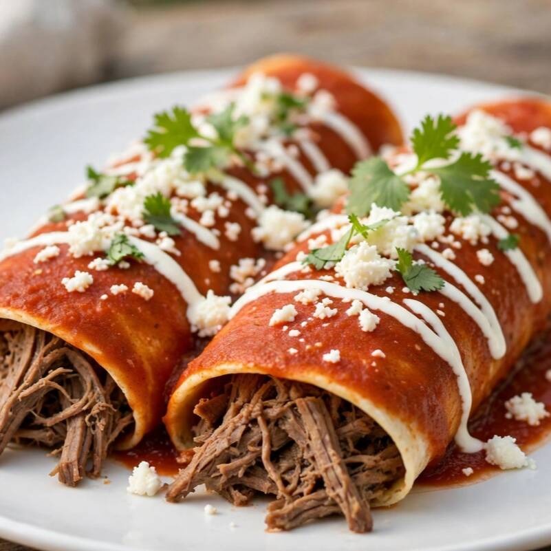 2 Enchiladas de Carne Con Chile