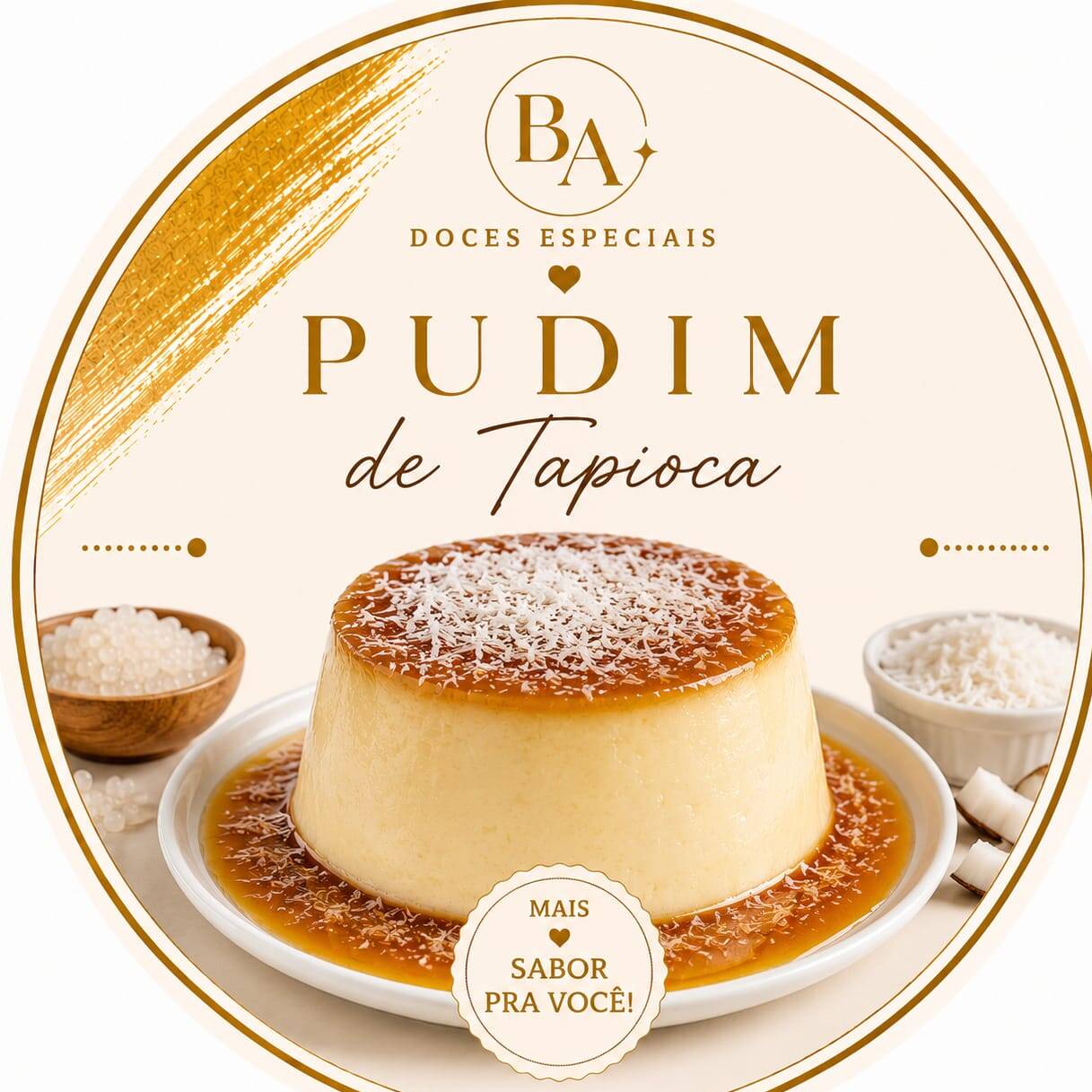 Uma receita especial que une a cremosidade do pudim com a textura delicada da tapioca. Um sabor marcante e irresistível para quem ama sobremesas tradicionais brasileiras.