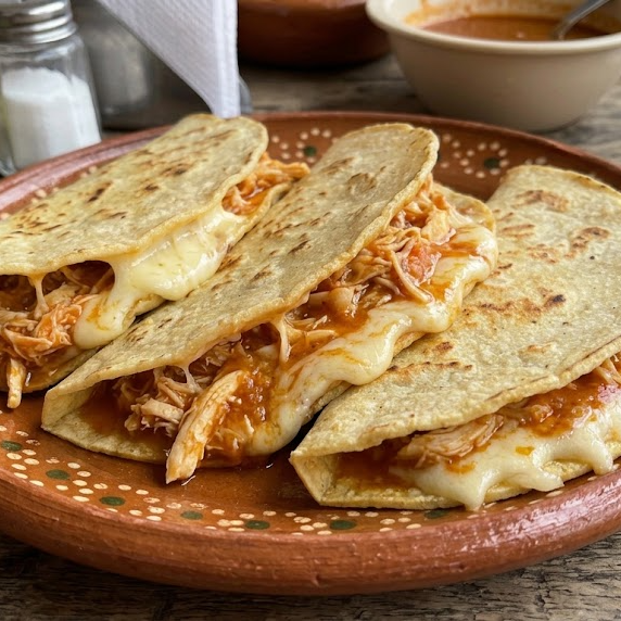 Quesadillas de Harina Pollo en Tinga