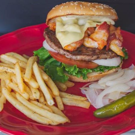 hamburguesa mar y tierra combo