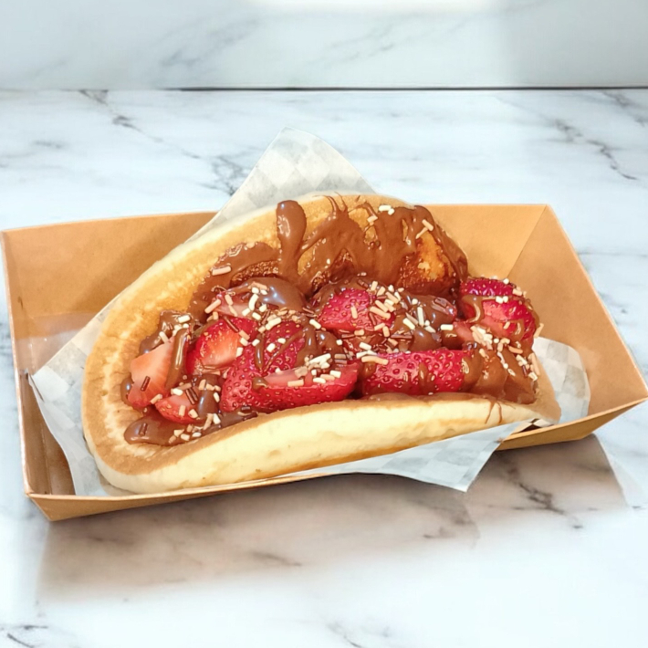 Pancake Taco de Nutella con Fresa