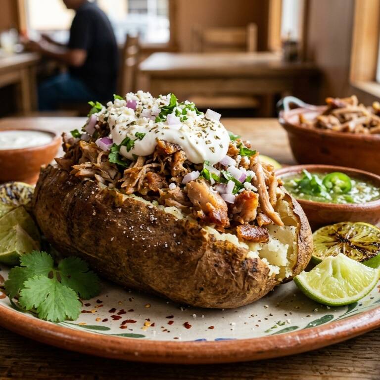 Papa al Horno con Carnitas