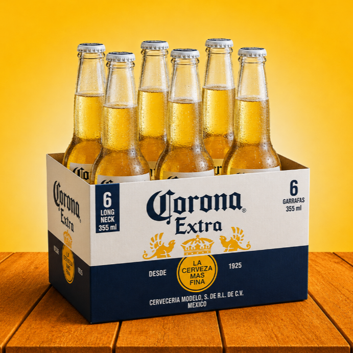 Pack com 6 Corona Extra long neck.
