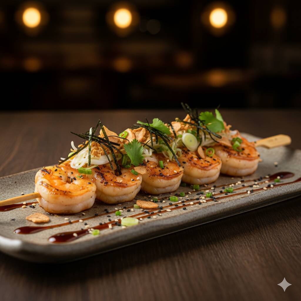 NIGIRI DE CAMARAO TEMPERADO 4 UNIDADES