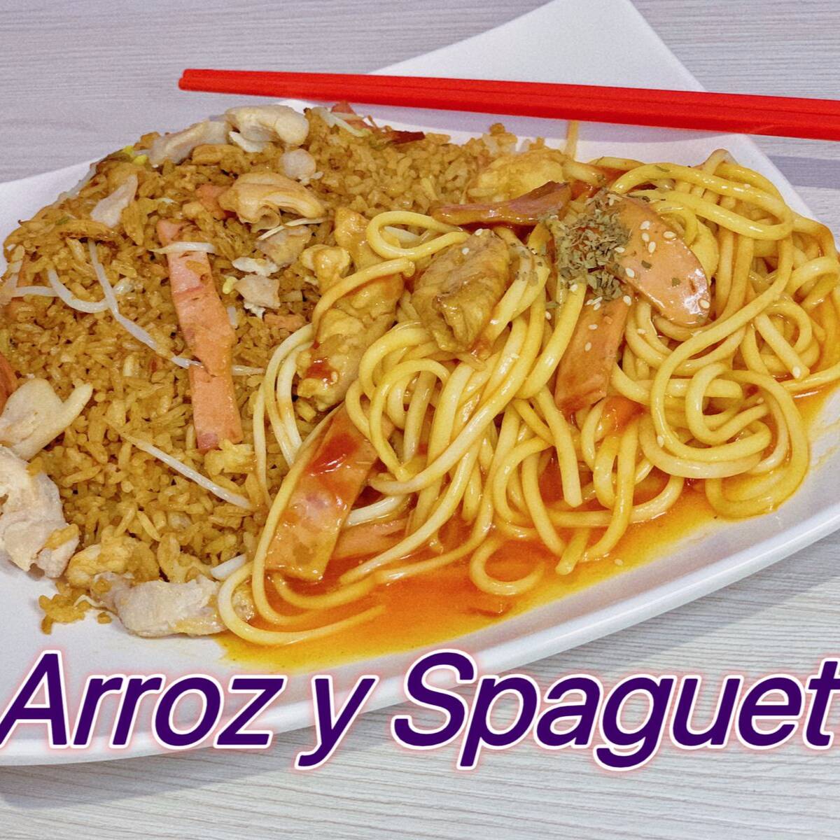 arroz especial y spaquetti