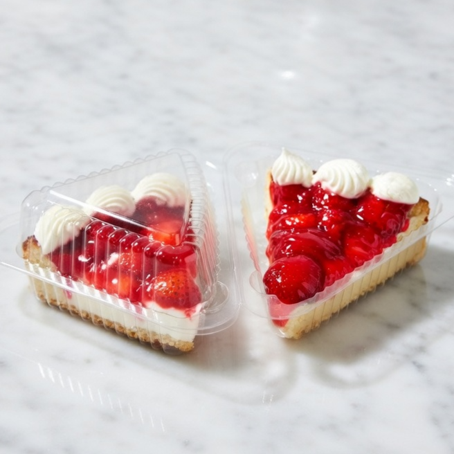 Rebanada Pay de Queso con Fresas