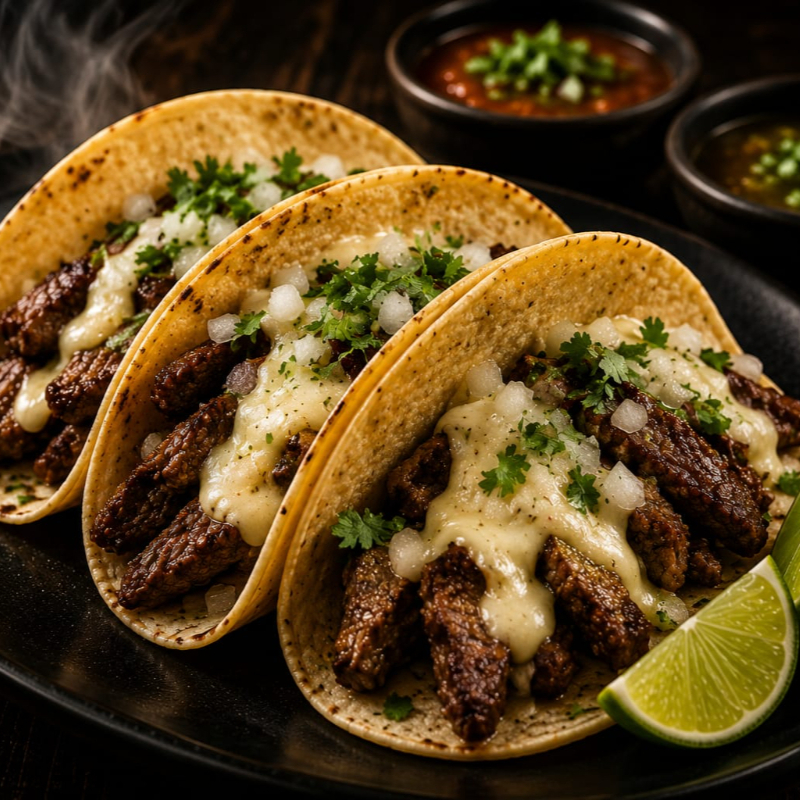 Taco de Arrachera con Queso