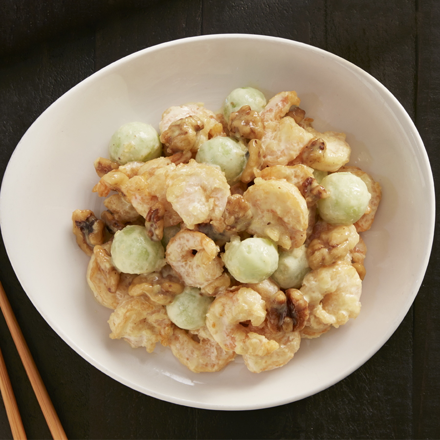 Shrimp with Candied Walnuts
