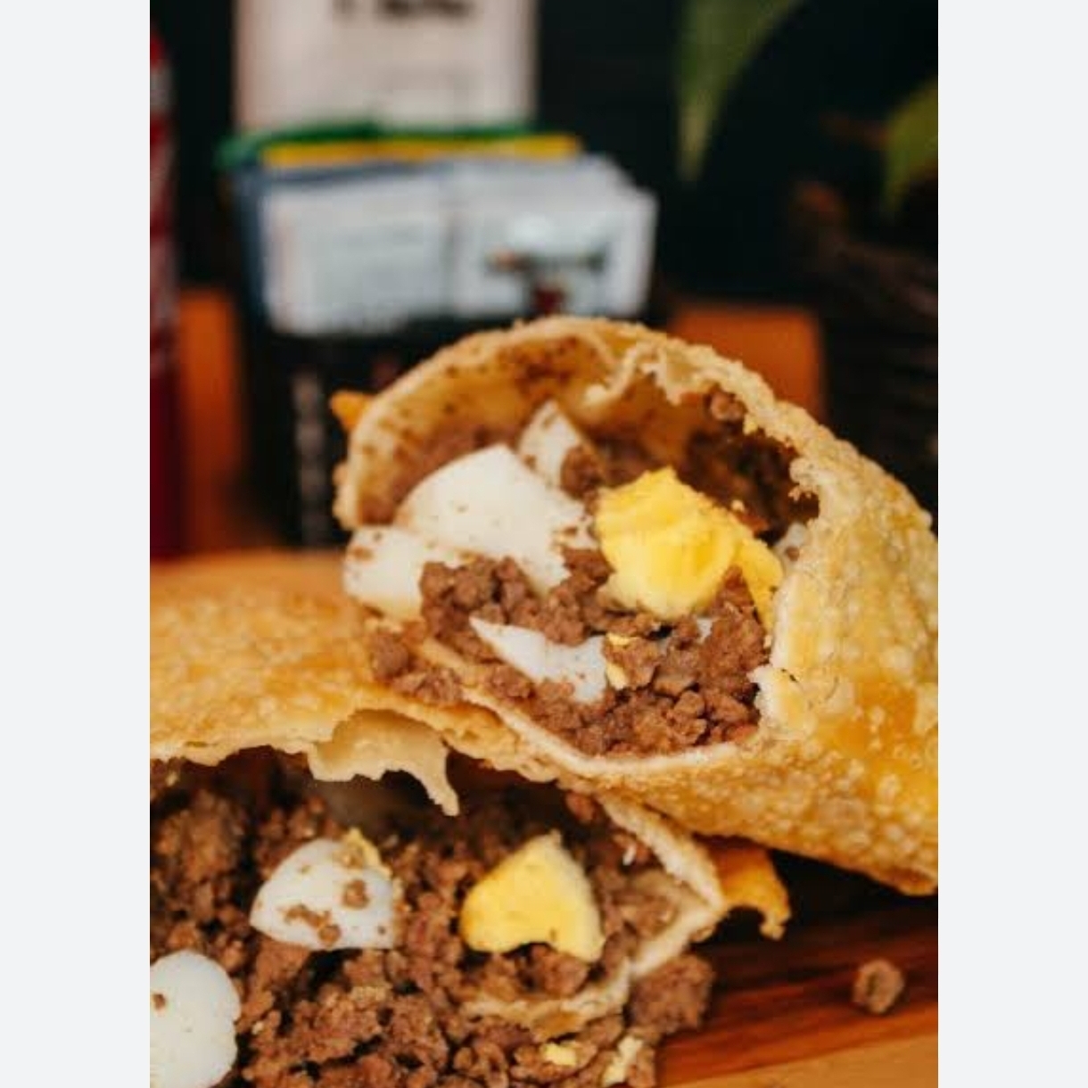 Carne moída e ovo cozido