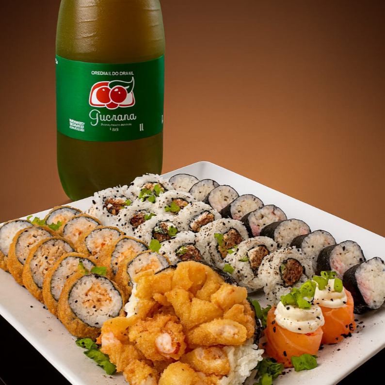 01 TEMAKI 32 PECAS 01 REFRIGERANTE 1 L