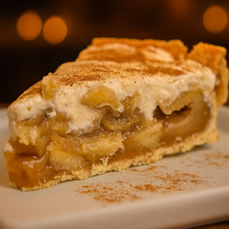 Torta Banoffee com base de biscoito crocante, recheio de doce de leite, rodelas de banana fresca e cobertura de nata. Clássica e irresistível.