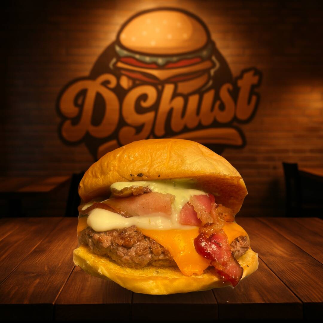 Pão Brioche, Burger 180g, cheddar, Catupiry original, maionese da casa verde, e bacon.