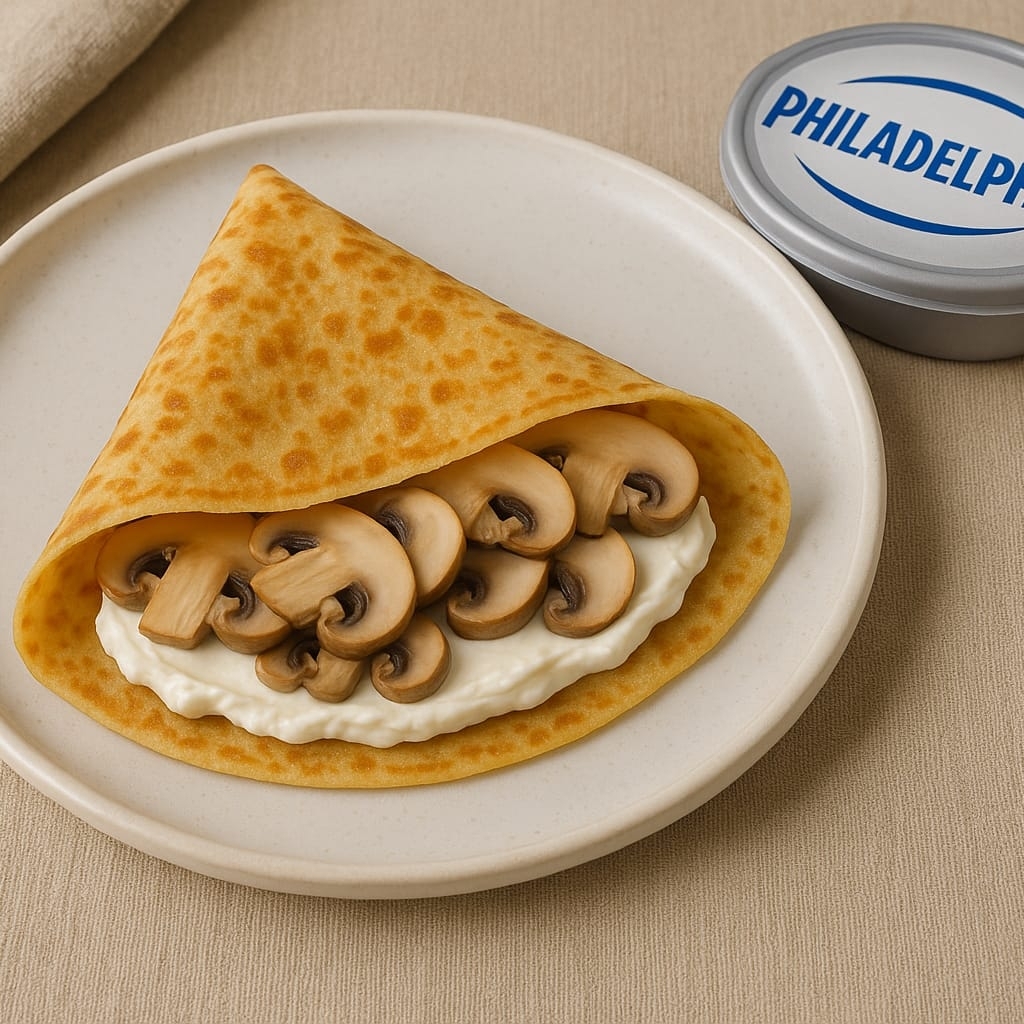 Crepa Philadelphia con Champiñones