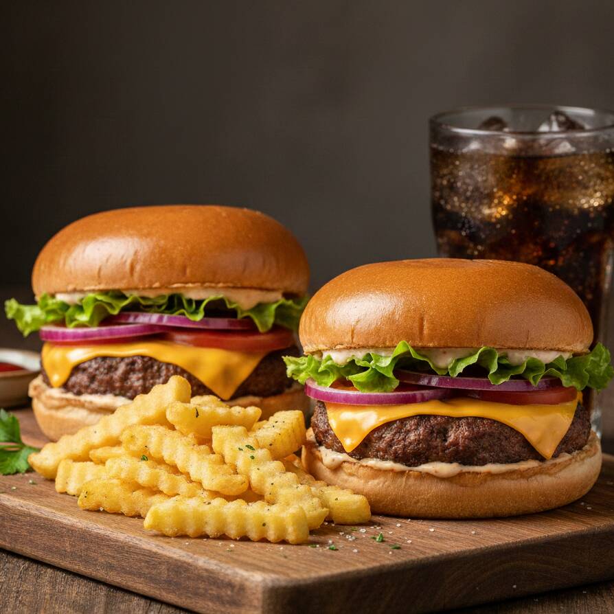 Combo Para 2 Personas De Hamburguesa De Promoción