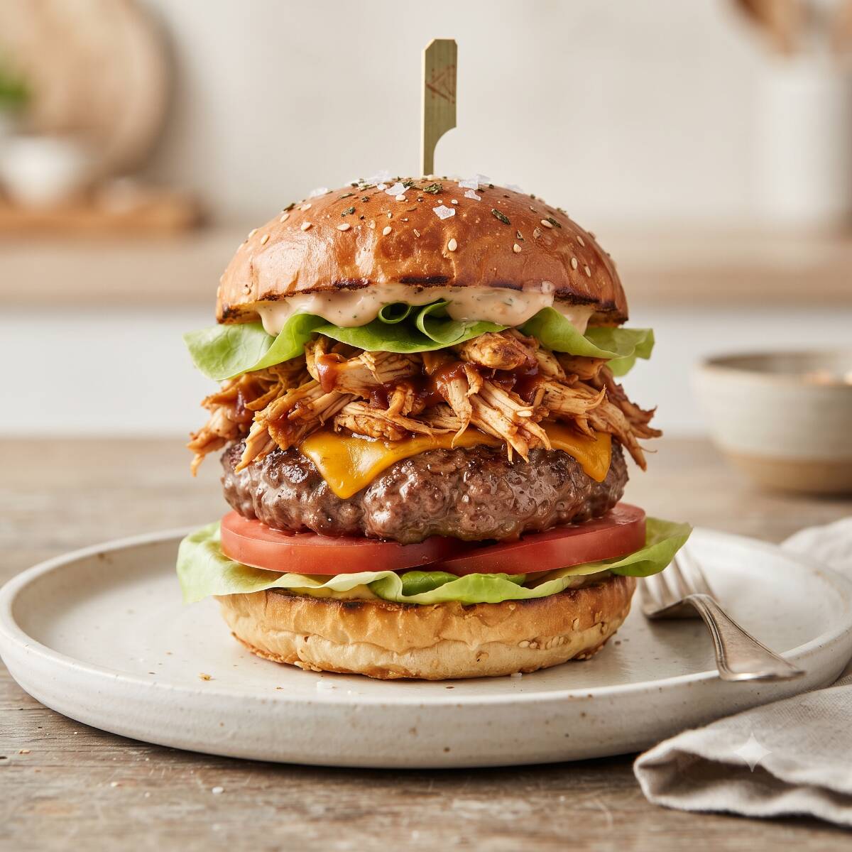 Hamburguesa Con Pollo