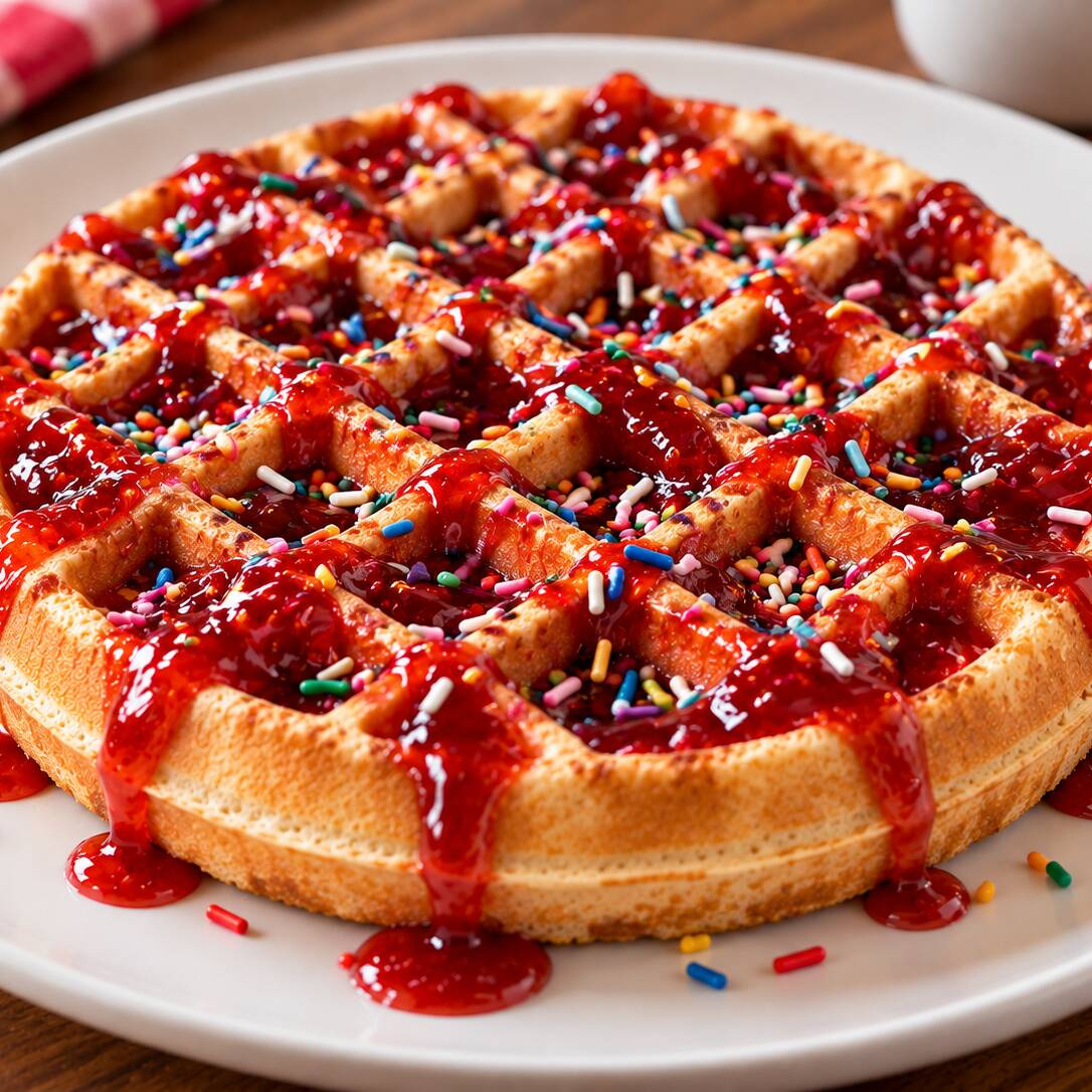 Waffle con Mermelada de Fresa
