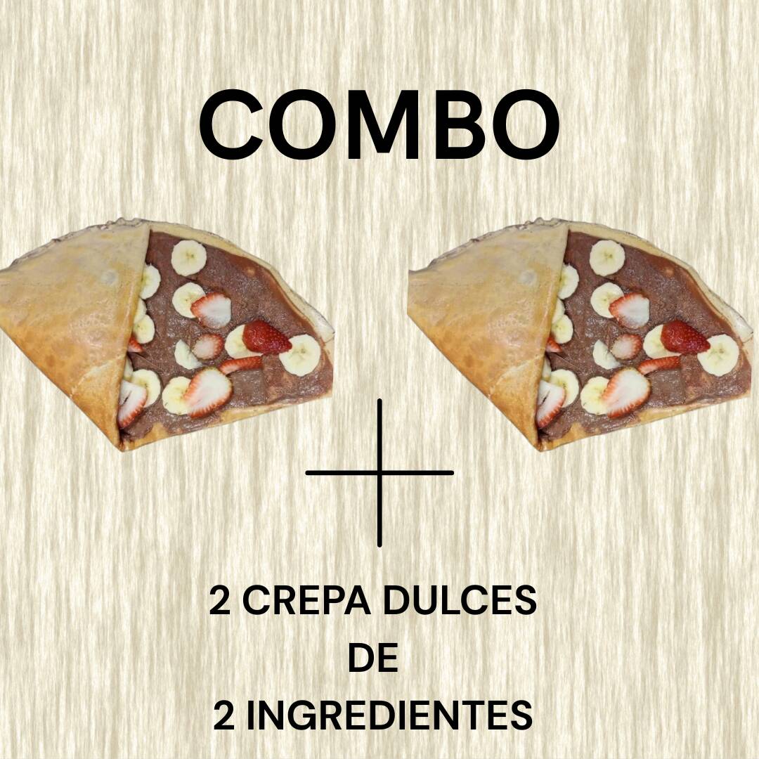 Combo de 2 Crepas Dulces de 2 Ingredientes