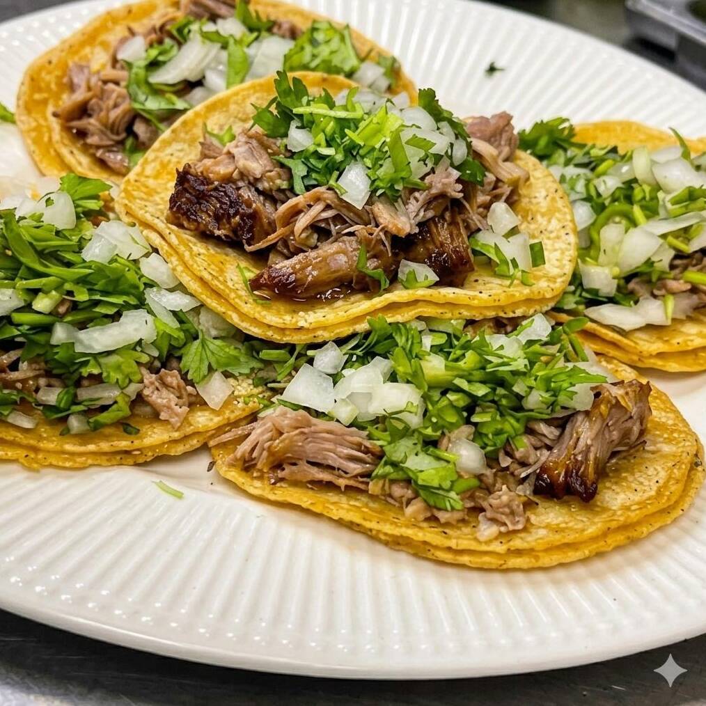 ORDEN DE 5 TACOS DE SUADERO CON DOBLE TORTILLA