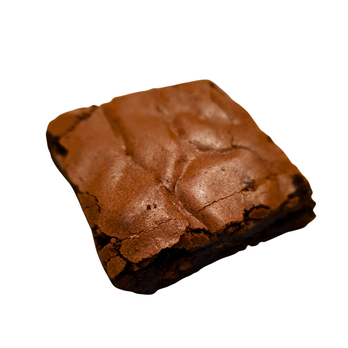 Brownie tradicional de 5x5 cm, em tamanho perfeito (34g) para acompanhamento.