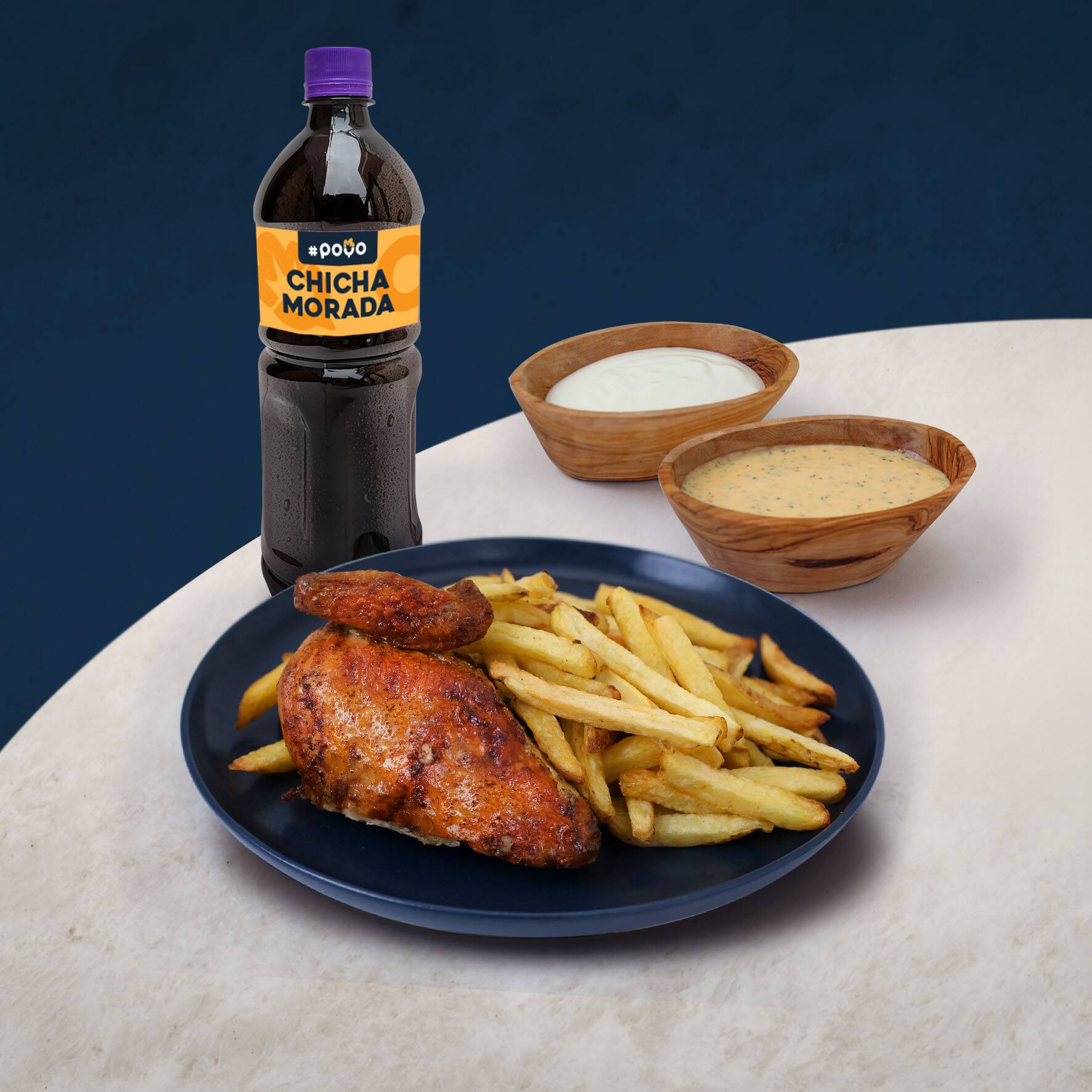 1/4POLLO BRASA + PAPAS + ENSALADA +BEBIDA PERSONAL