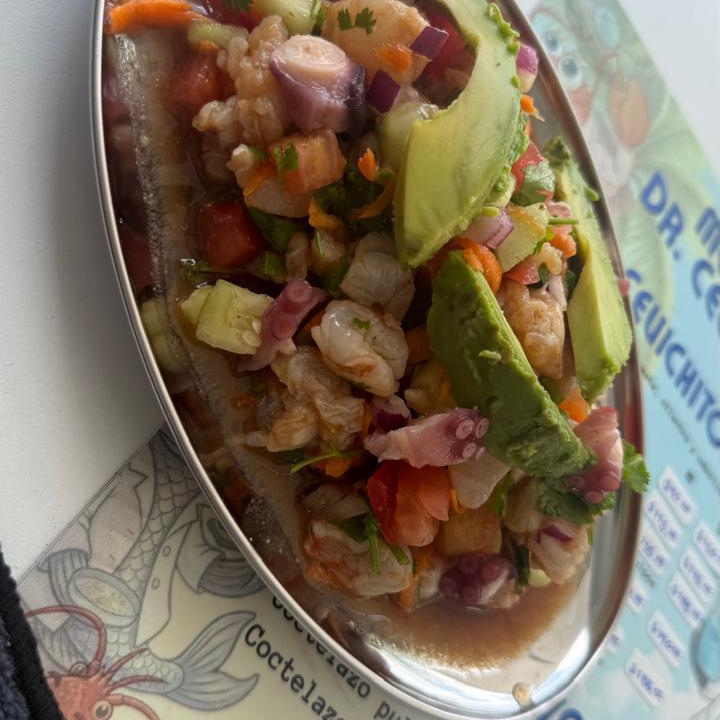 Cevichi Bichi. Pescado, Camarón y Pulpo