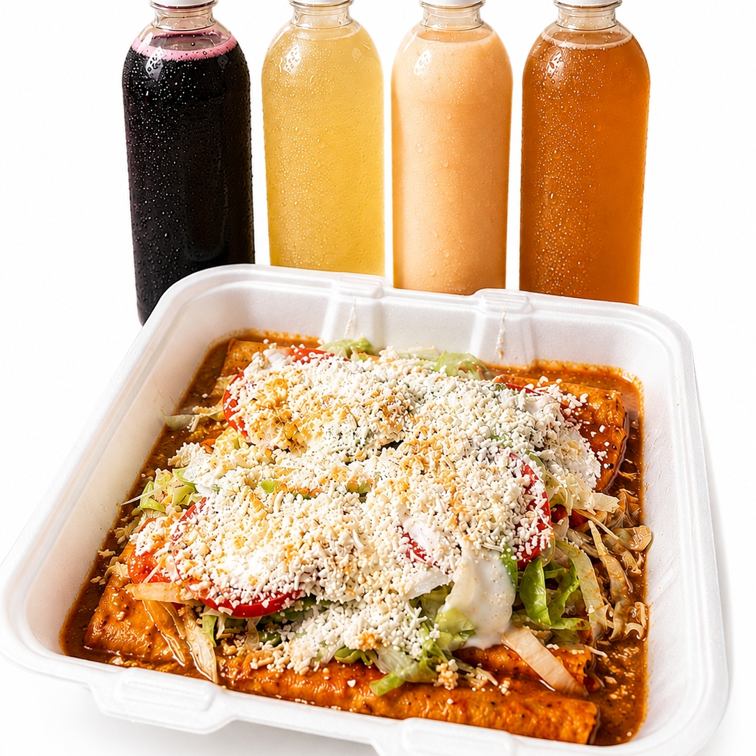 Combo Enchiladas Chirundas con Agua