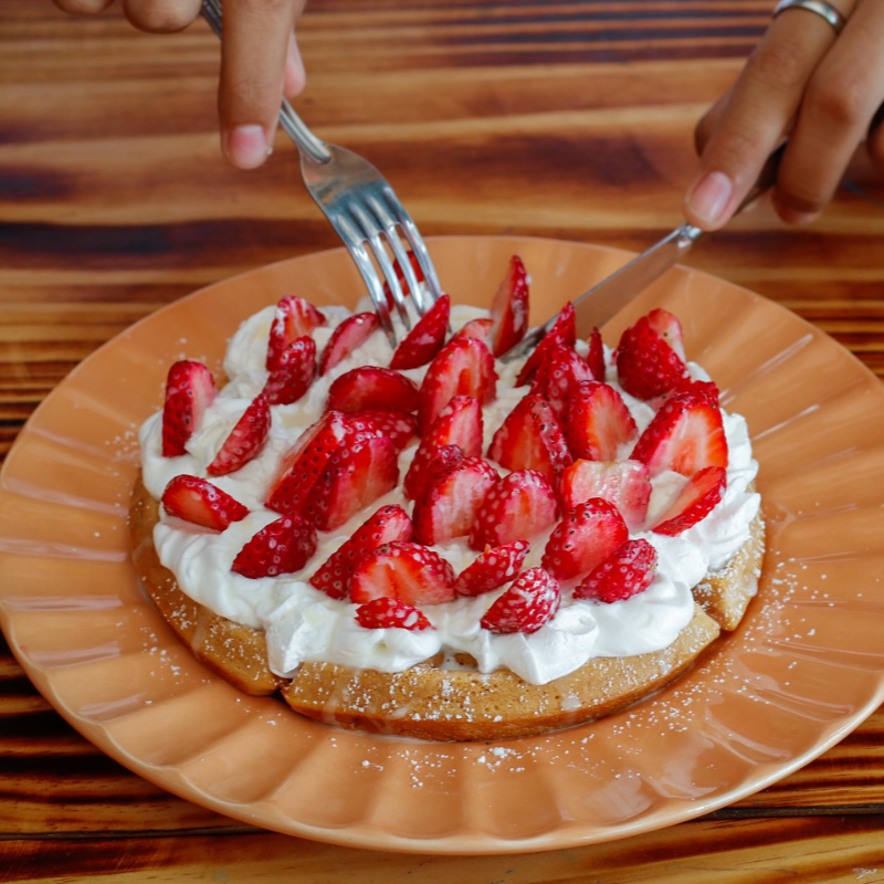 Waffle Fresas con Crema