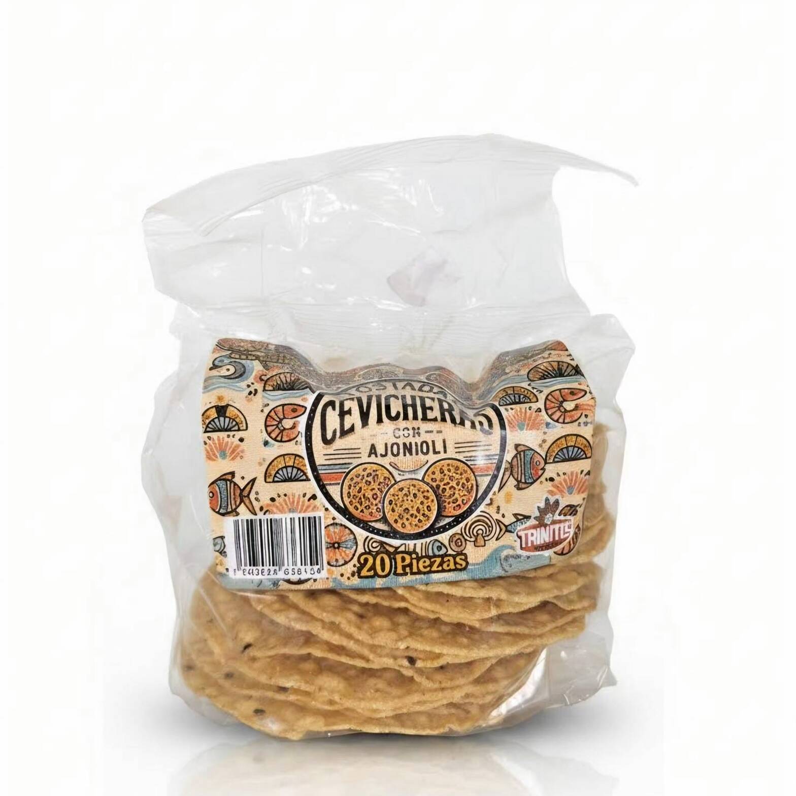 Tostadas Cevicheras con Ajonjolí de 20 Pzs.
