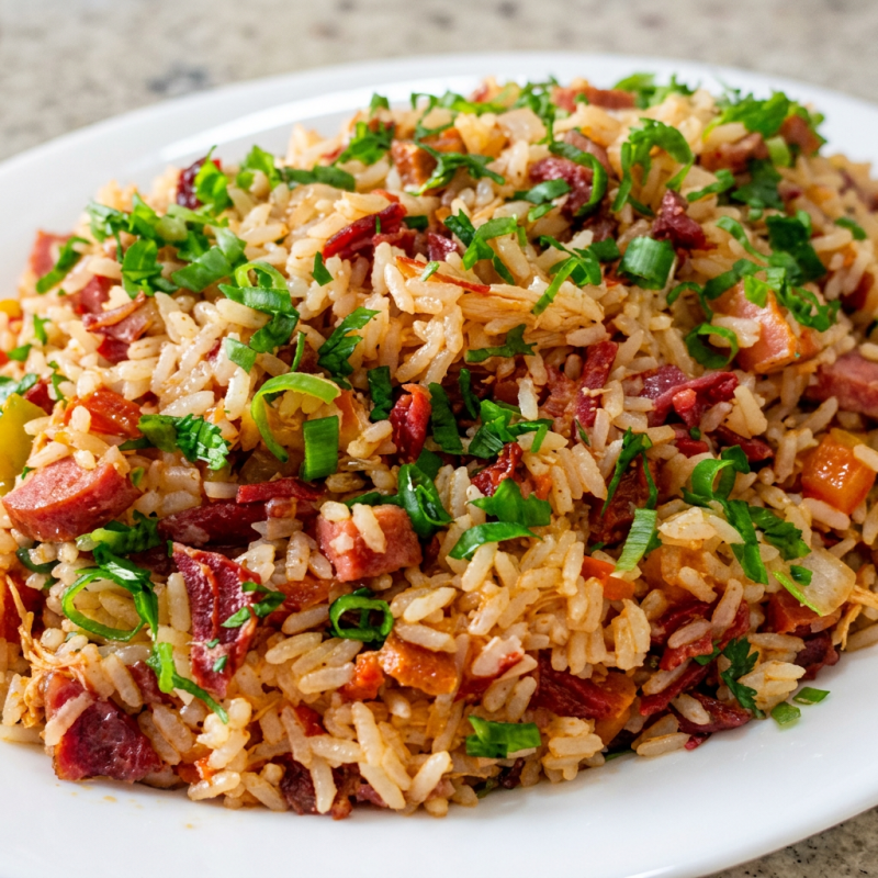 Sinta-se atraído pelo nosso 'Arroz na Chapa', uma especialidade da categoria 'Os Melhores na Chapa'. Este prato é uma harmonia perfeita de ingredientes, combinando o arroz fresco e saboroso com a calabresa suculenta, frango desfiado tenro, bacon crocante, tomate fresco, cebola picante e pimentão vibrante. Tudo isso regado com um molho shoyu que realça ainda mais todos esses sabores. Imagem meramente ilustrativa. Venha experimentar e se apaixonar por esta delícia!