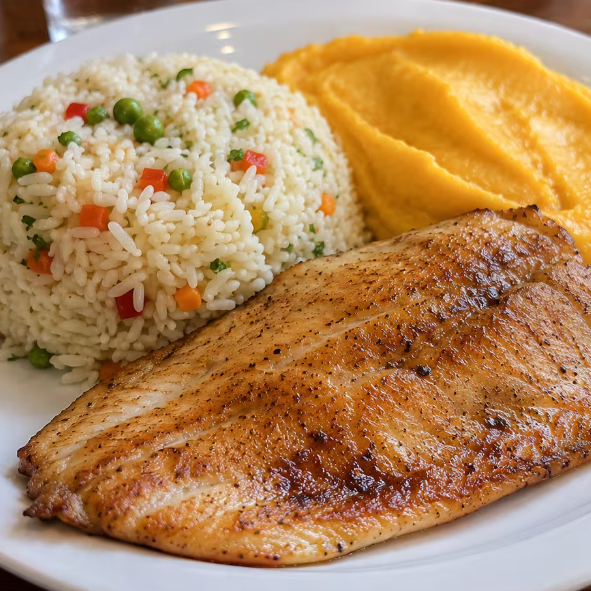 Arroz à grega e purê de mandioquinha. Toda sexta-feira!