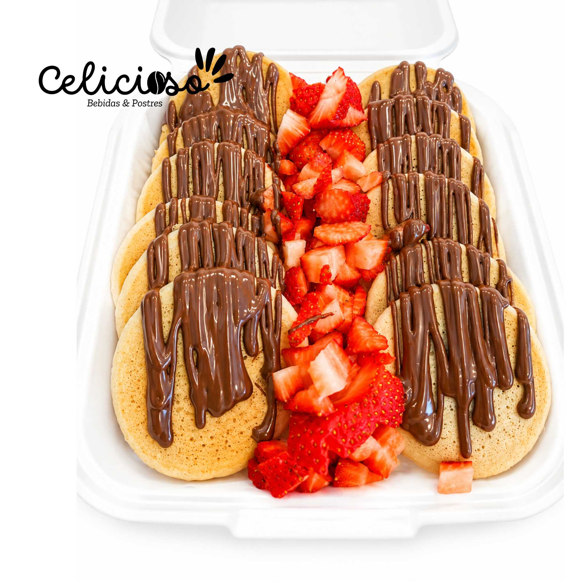 Hot Cakes Minis Fresa Natural y Nutella 12 pzas