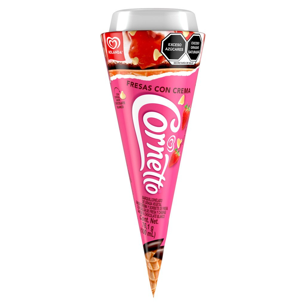 Cornetto Fresas con Crema