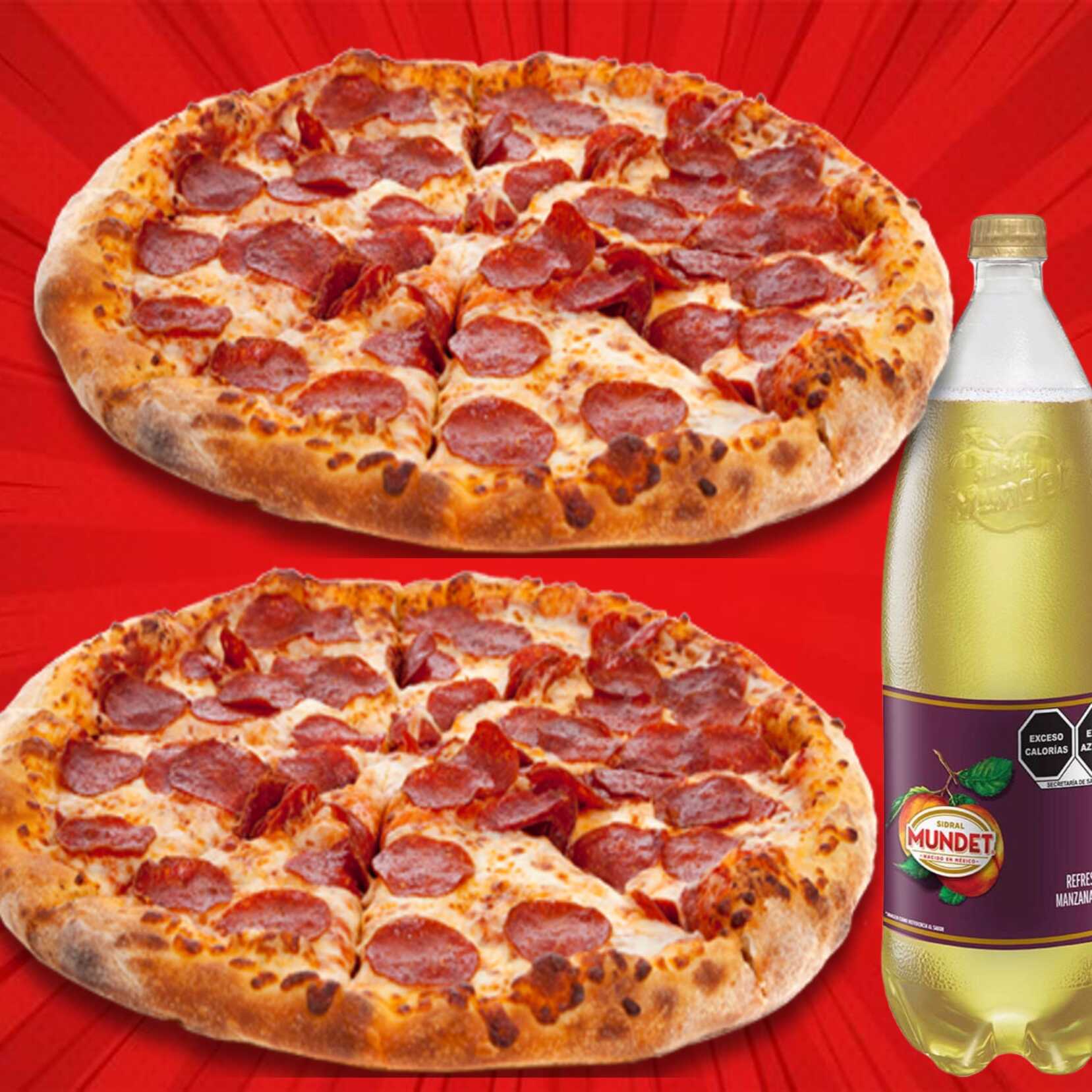 2 Pizzas con Refresco 2Lt