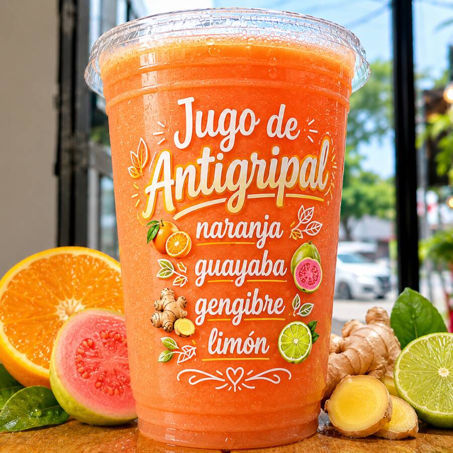 LICUADO ANTIGRIPAL NARANJA GENGIBRE GUAYABA LIMON