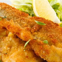 Arroz, Feijão, Filé de Tilaía a milanesa, batata frita e salada