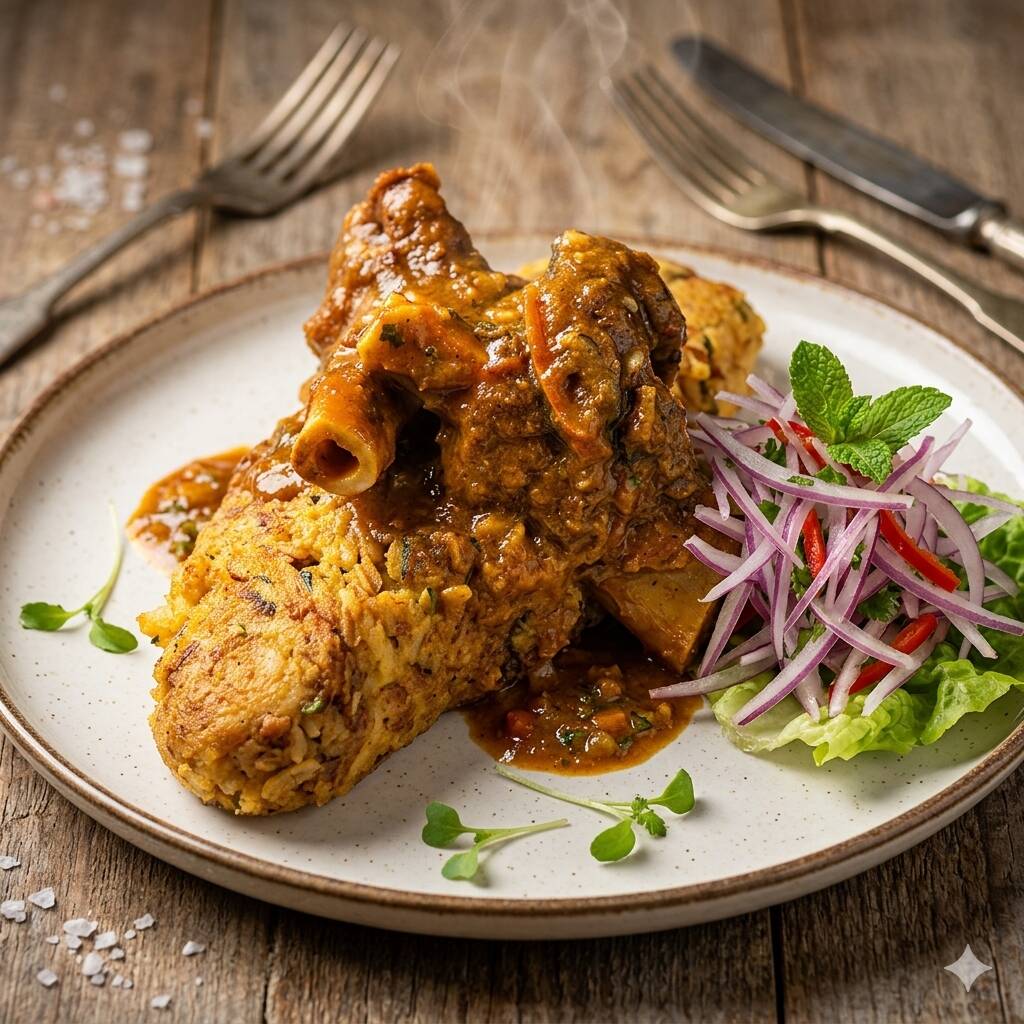 Tacu Tacu con Cordero a la Norteña