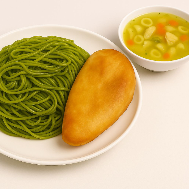 Tallarines Verdes C/ Pechuga & Sopa