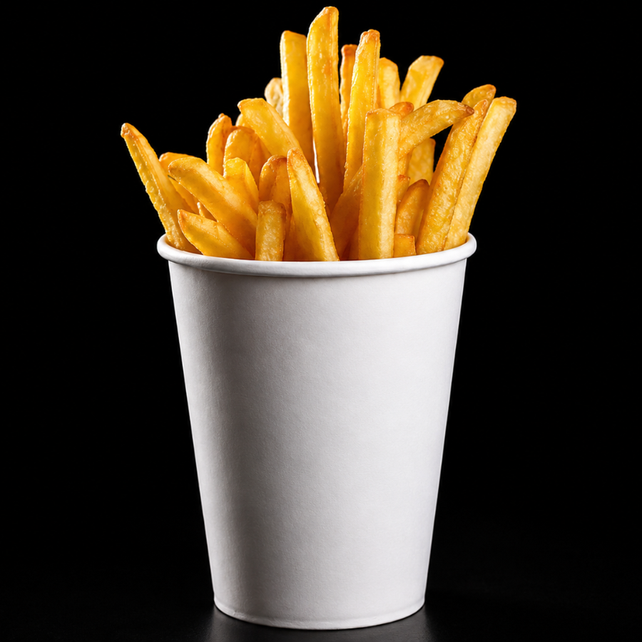 Porção generosa de 120g de Batata - Frita bem temperada.