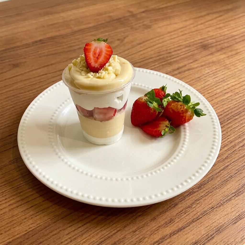 Sobremesa leve e cremosa com chantimousse de leite Ninho, creme de Ninho artesanal e morangos picados. Uma combinação delicada, refrescante e irresistível!