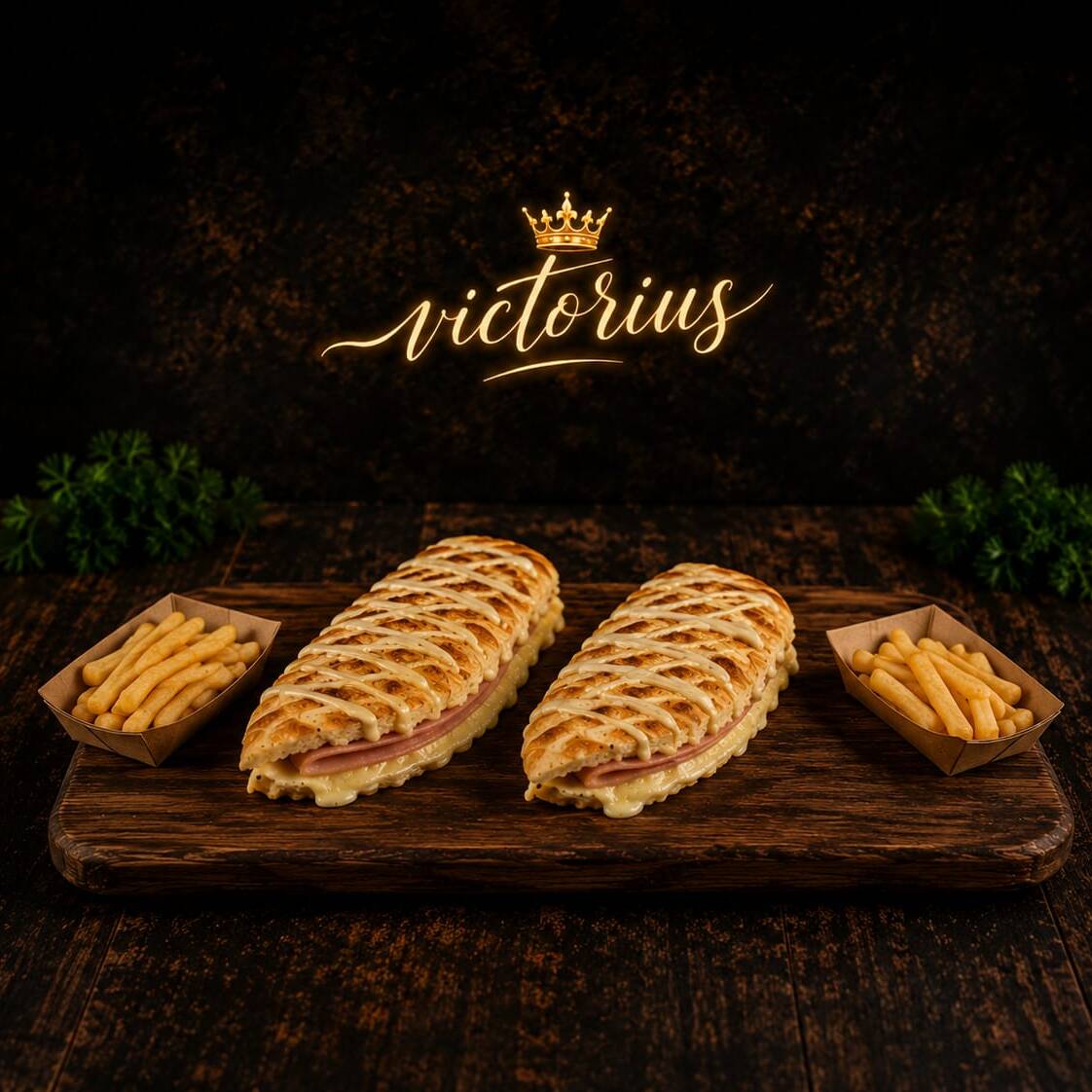 2 x 1 sándwich cubano jamón + papas francesas
