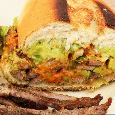 Torta Cecina Natural de Yecapixtla